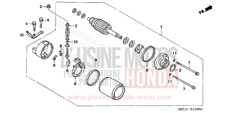 STARTING MOTOR for CBR1000RR Fireblade WINNING RED (R258H) from 2005